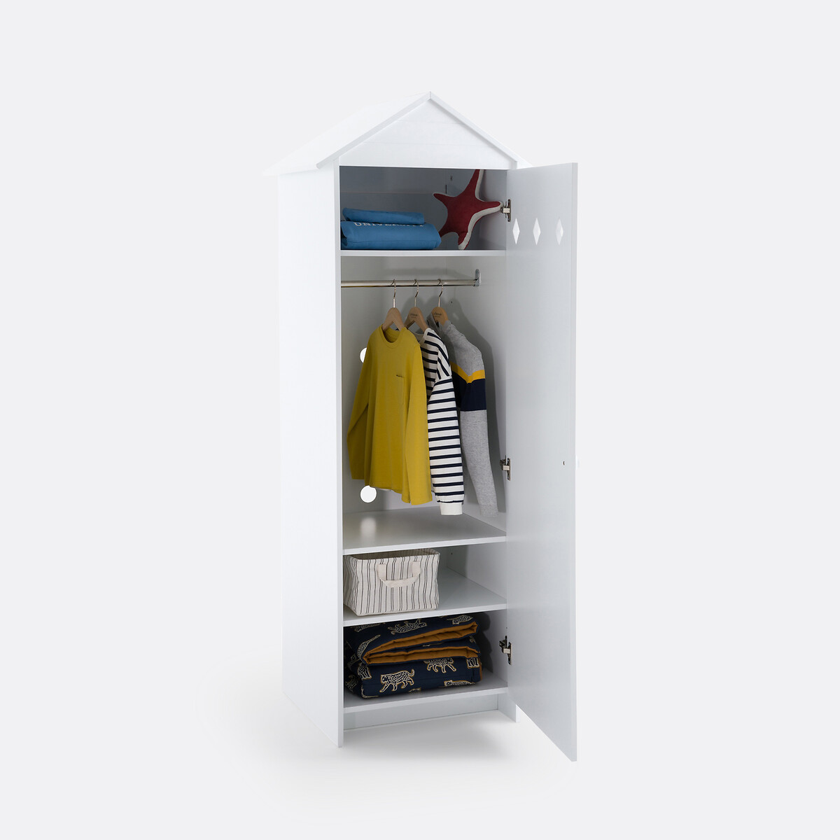Armoire 1 porte en MDF laqué, Noa blanc, LA REDOUTE INTERIEURS