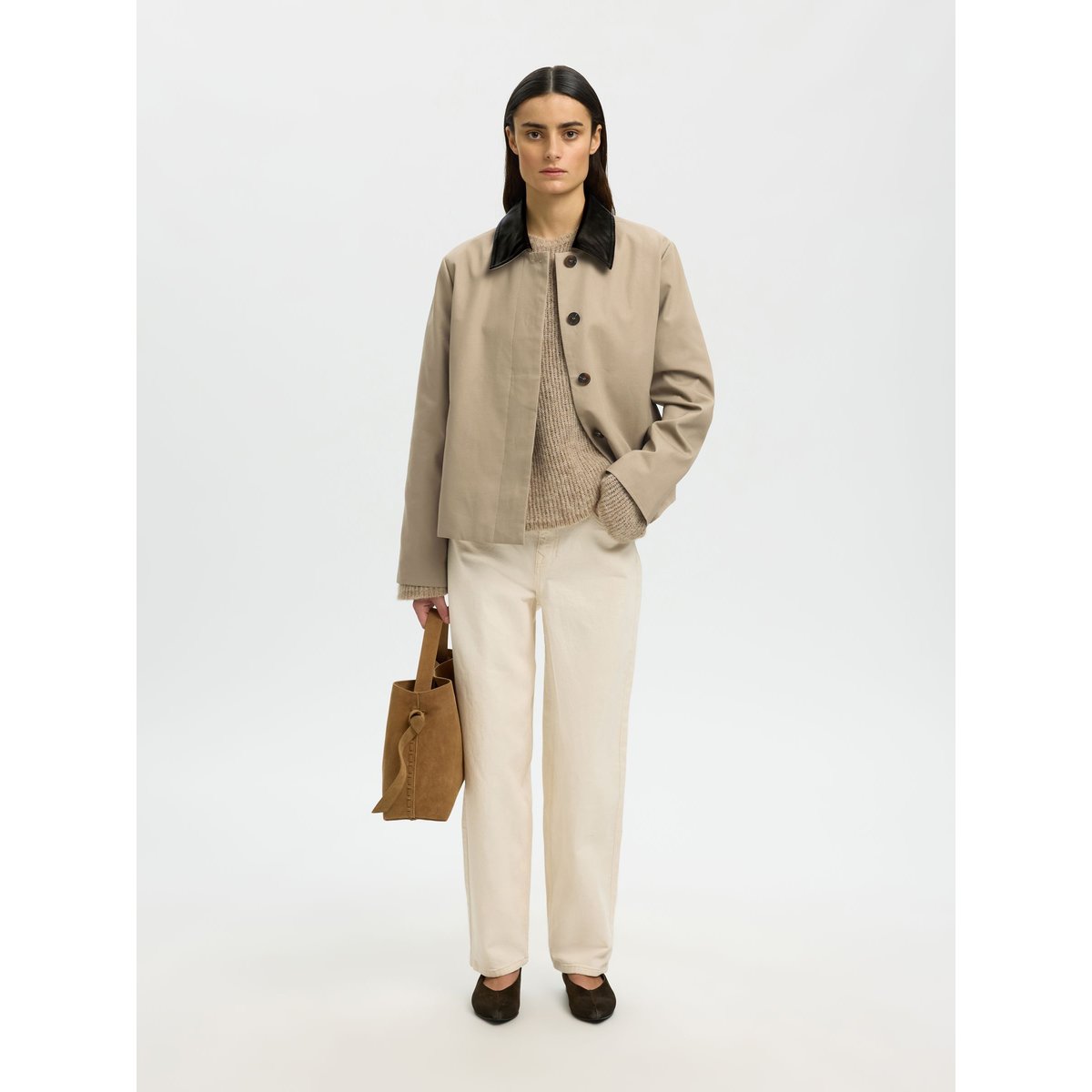 Veste Courte greige, SELECTED