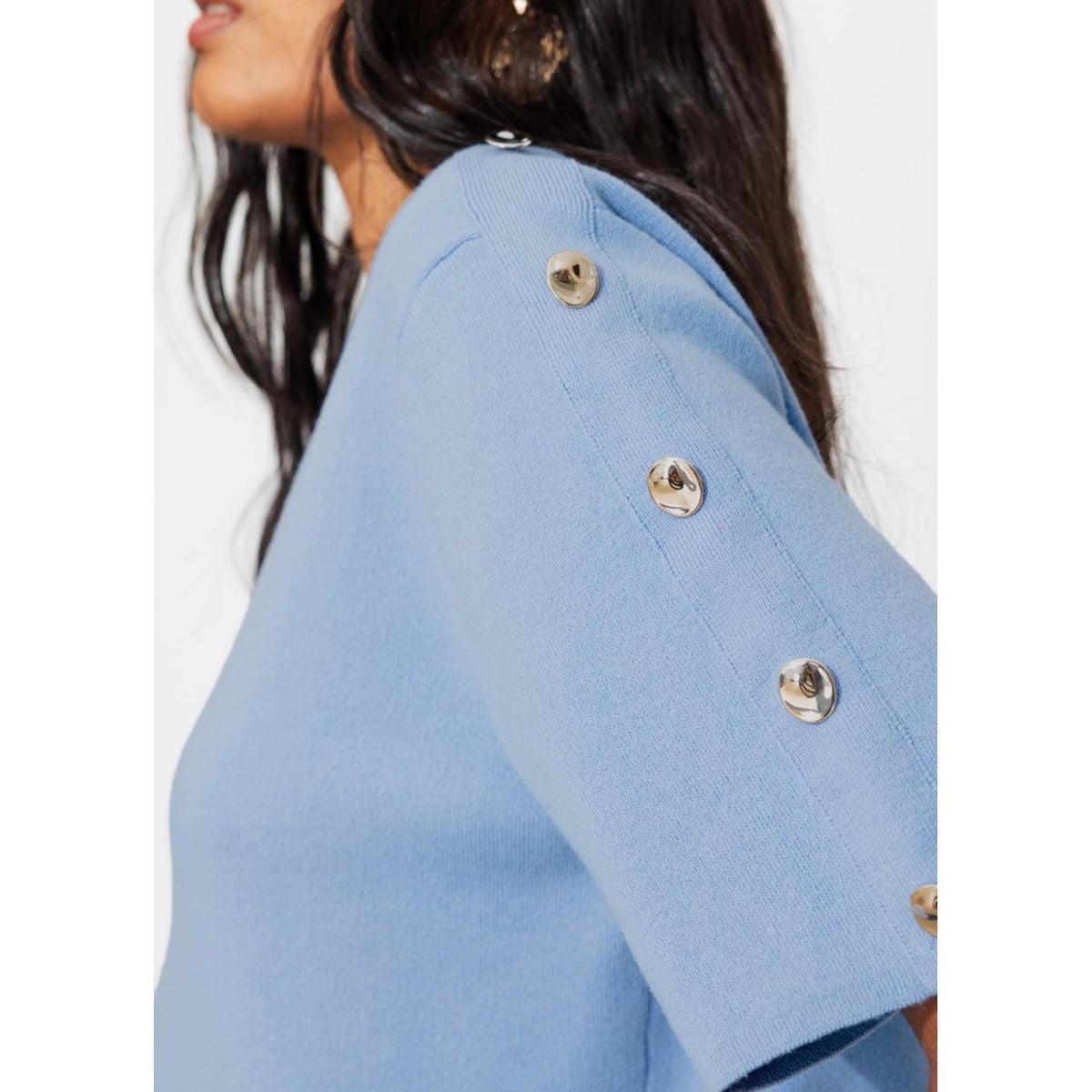 Pull manches courtes bleu ciel, PROMOD