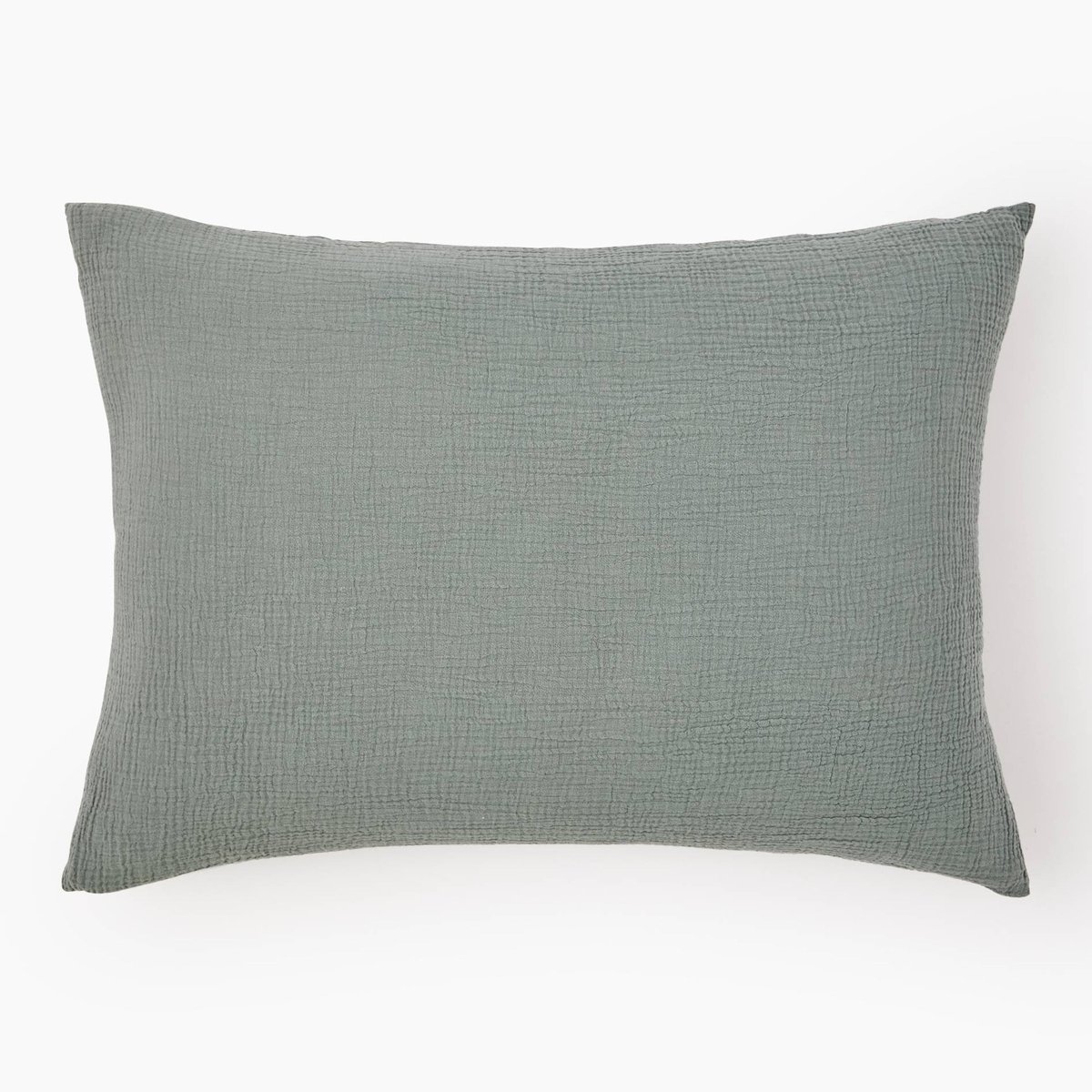 Taie oreiller unie, gaze de coton, 100% coton bio GOTS algue, MONOPRIX