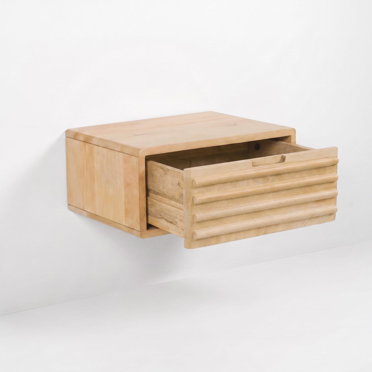 Table de chevet murale en bois de manguier - PABLO marron clair, MAISON PAVANE