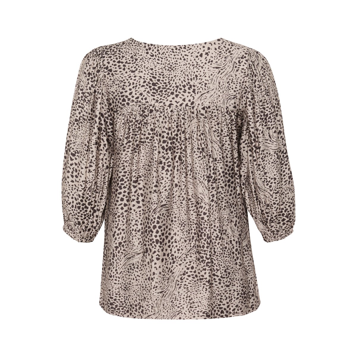 Blouse with long sleeve imprimé abstract leopard, KAFFE CURVE