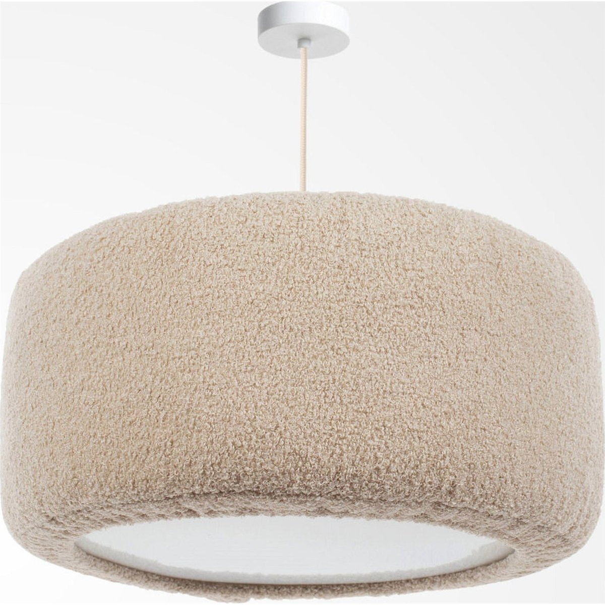 Suspension nuage en tissu peluche rond Cloud beige sable doux, BPS KONCEPT