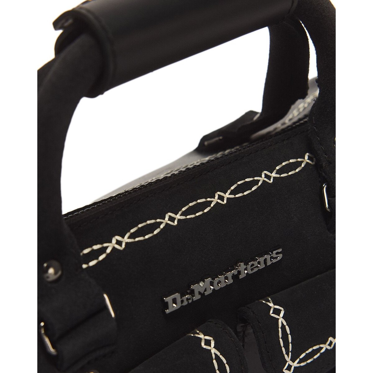 Sac à main en cuir avec anses noir, DR. MARTENS
