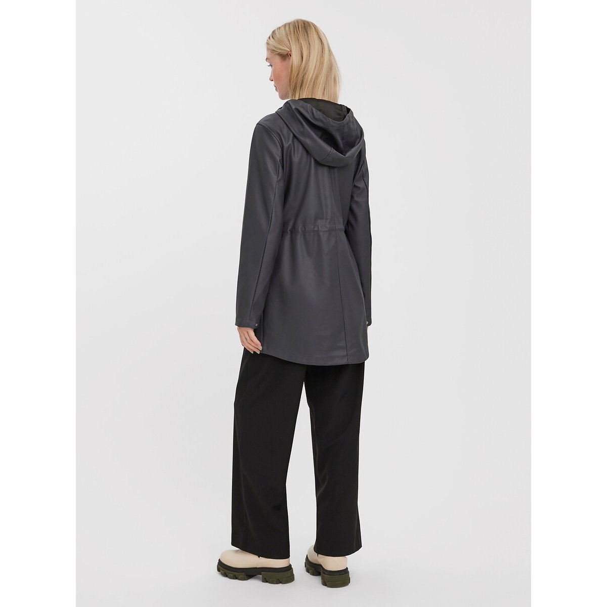 Cerata media lunghezza con cappuccio grigio, VERO MODA