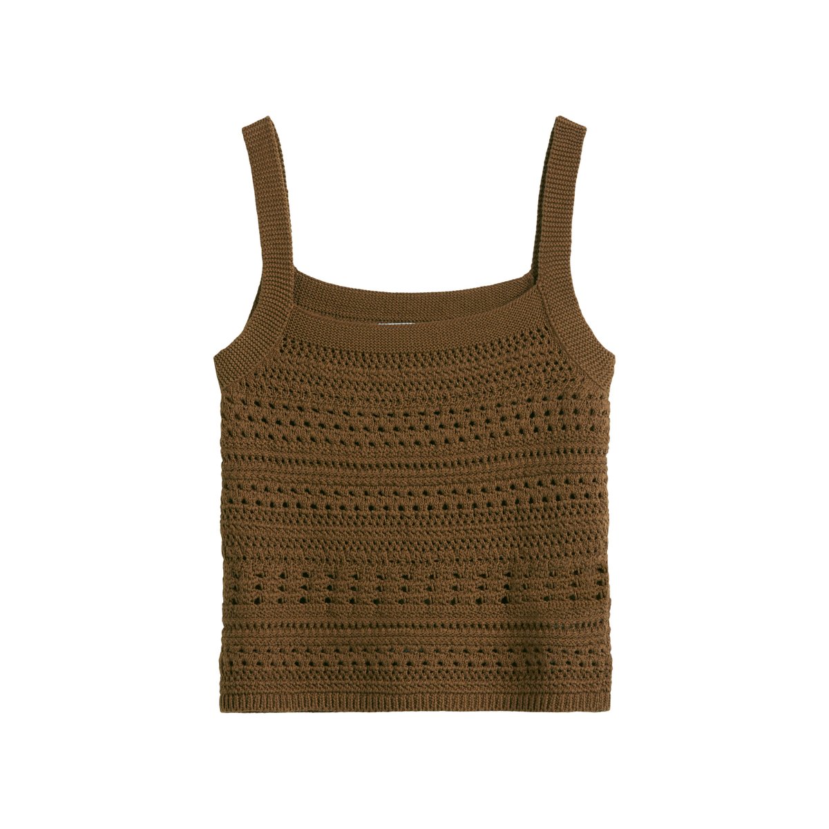 Top en tricot régulier en aspect crochet marron, MARC O’POLO DENIM