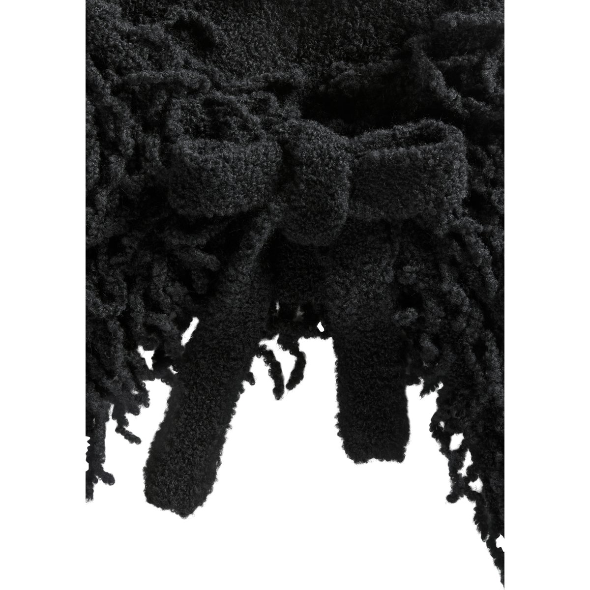 col à franges en fil bouclé tout doux noir, MARC O'POLO