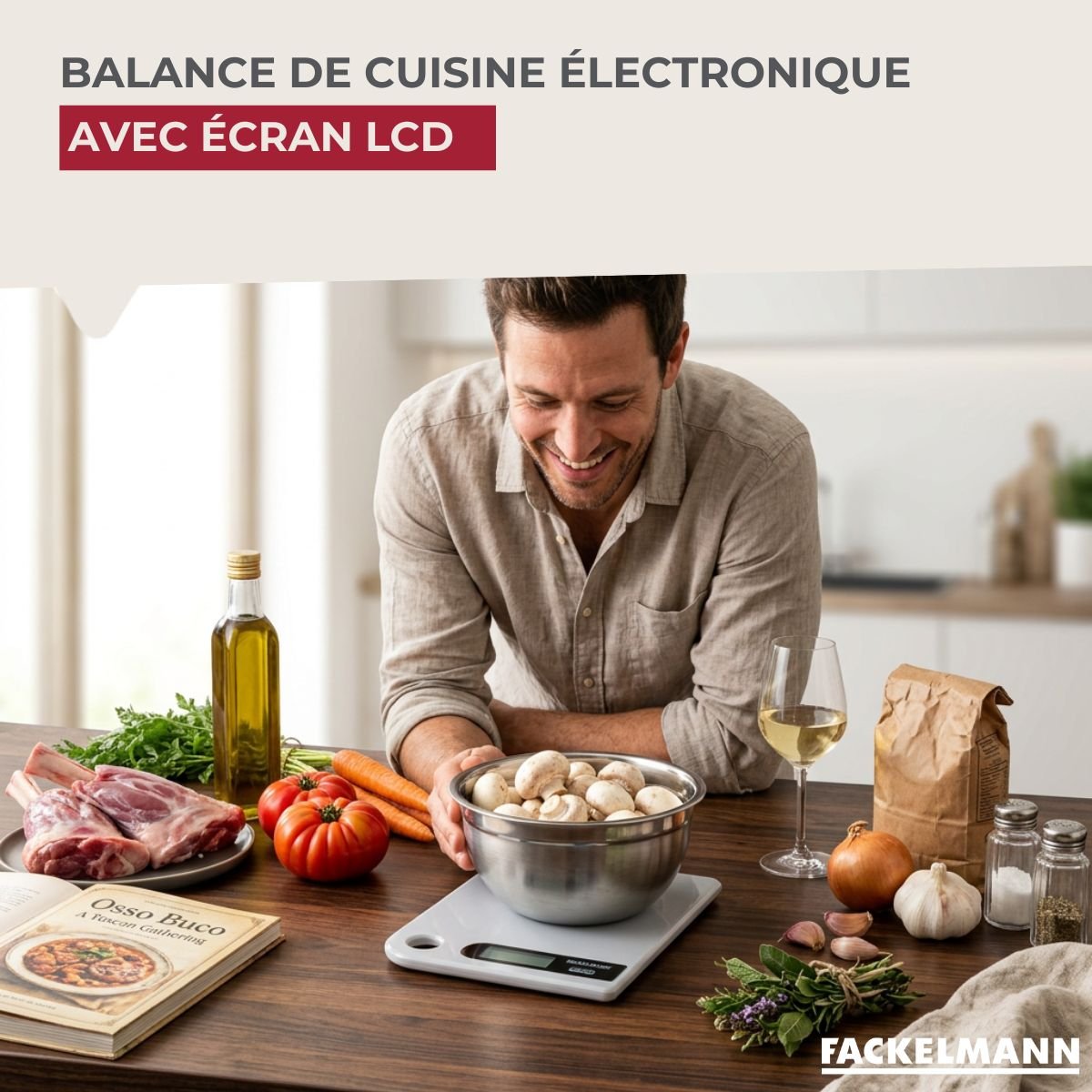 Balance de Cuisine Électronique Grise 5 kg gris, FACKELMANN