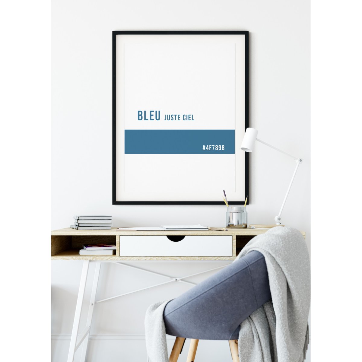 Affiche Couleur Bleue blanc, L'AFFICHERIE