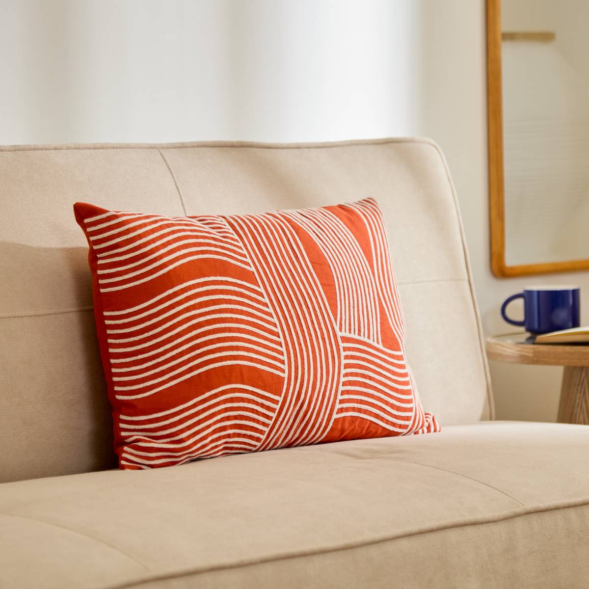 Coussin rectangulaire NIPPON LINE orange, ATMOSPHERA