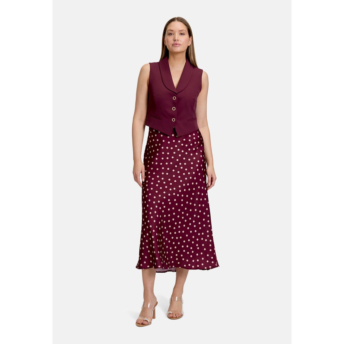 Veste sans manches d'été à col deep dahlia, VERA MONT