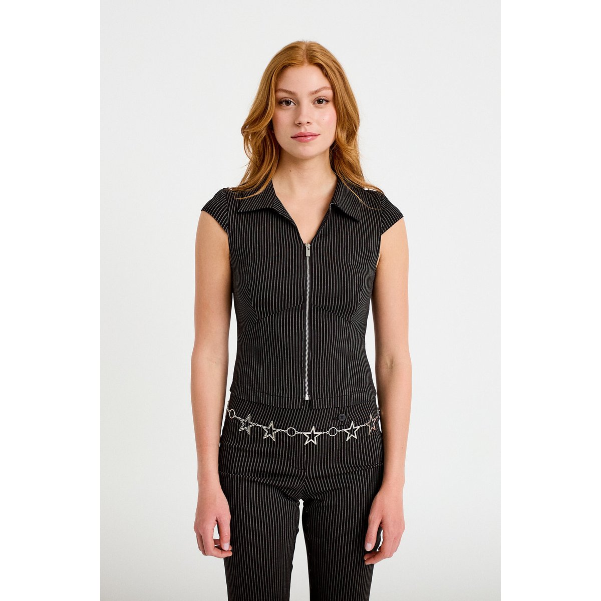 Chemise cintrée manches courtes noir, CACHE CACHE