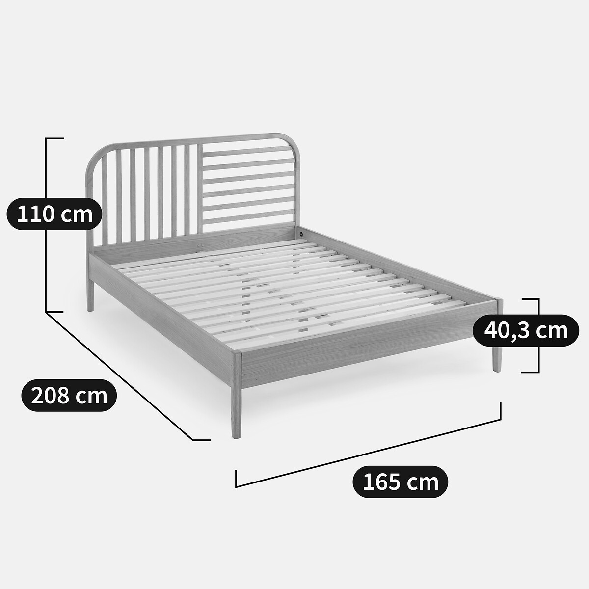 Gano Oak and Veneer Bed with Bed Base oak, LA REDOUTE INTERIEURS