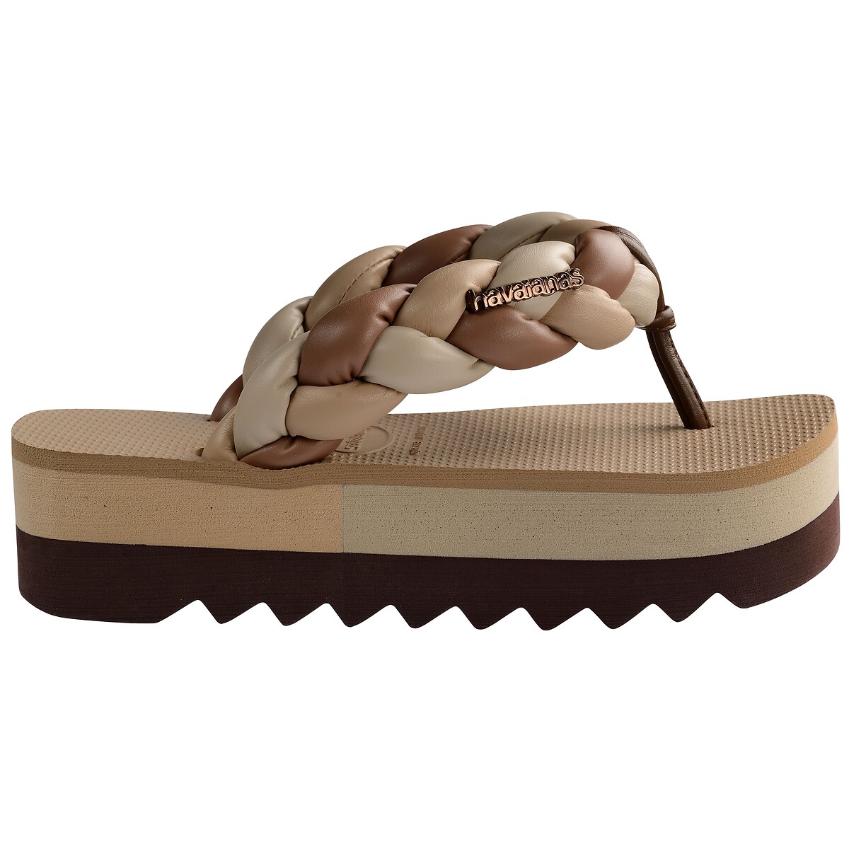 Top High Chuncky Boho flip flops brown, HAVAIANAS