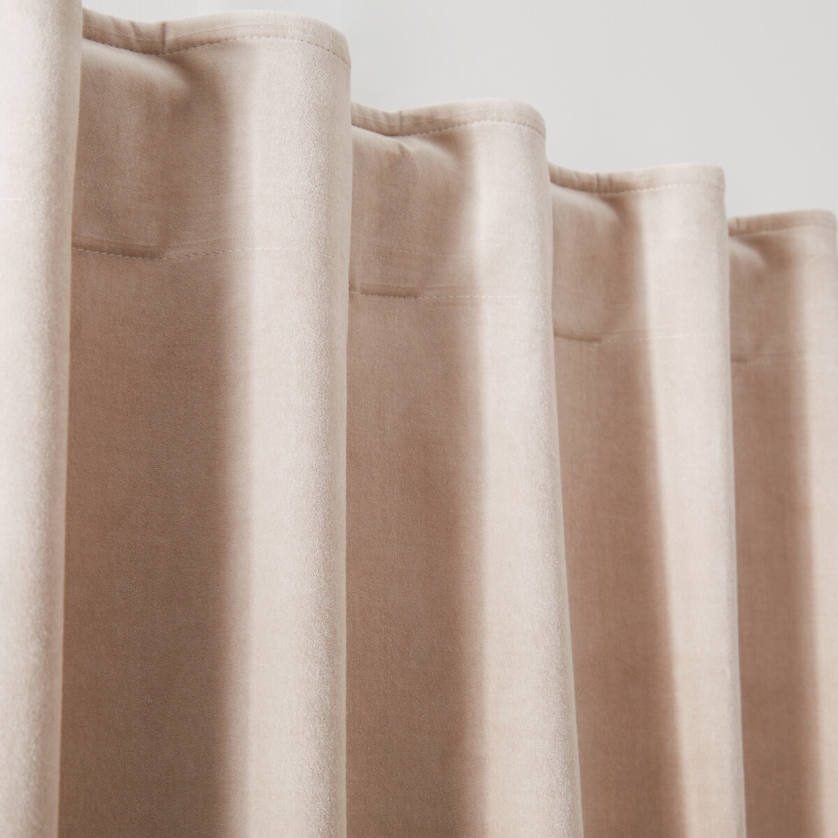 Rideau thermique velours pattes cachées, Velvet beige, LA REDOUTE INTERIEURS