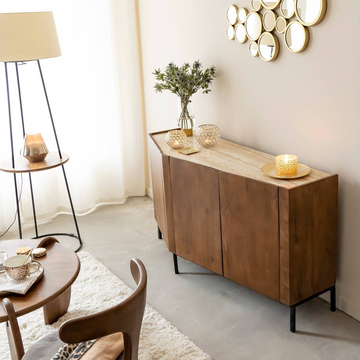 Buffet en bois de manguier AZURE bois foncé, MADE IN MEUBLES 