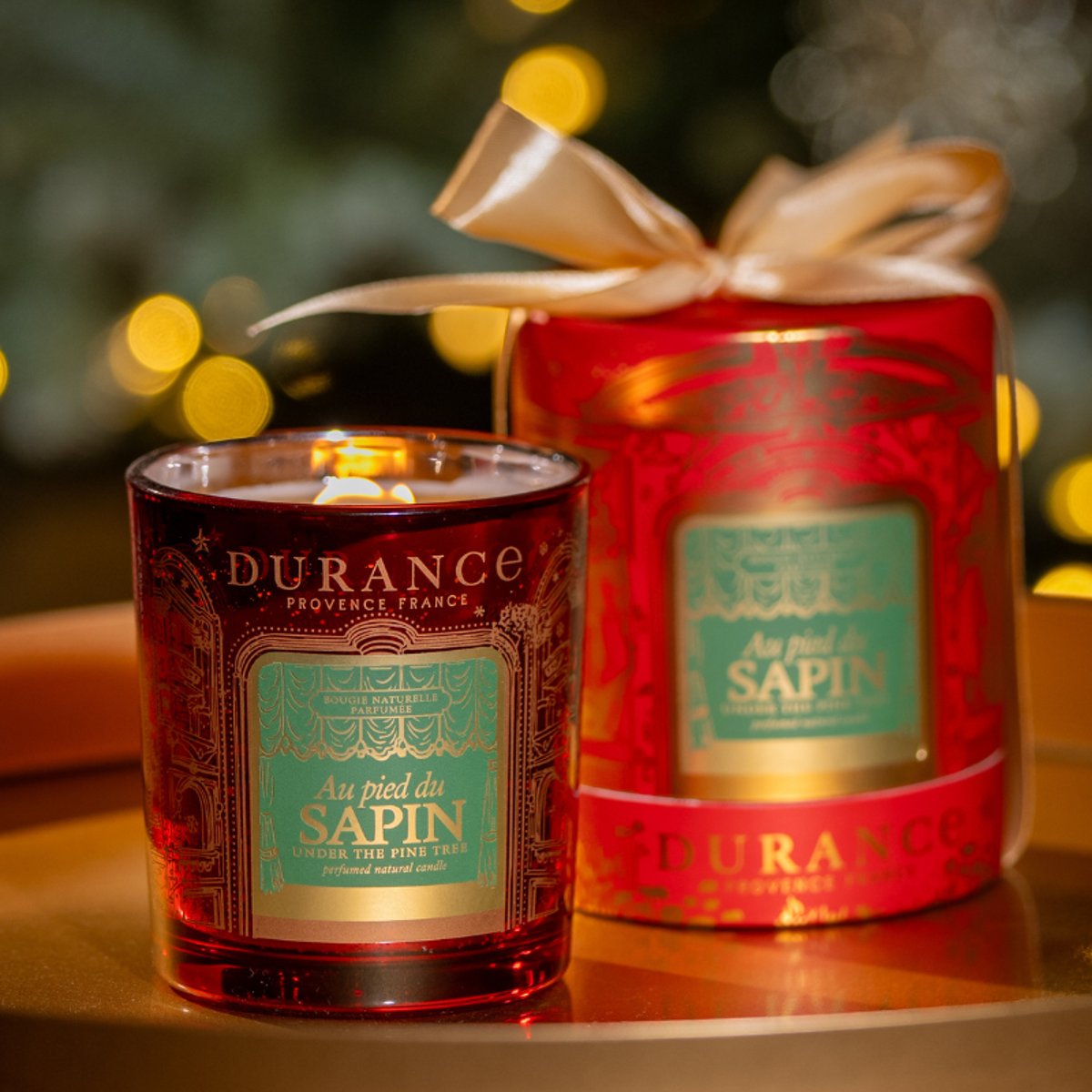 Bougie mèche en bois AU PIED DU SAPIN couleur unique, DURANCE