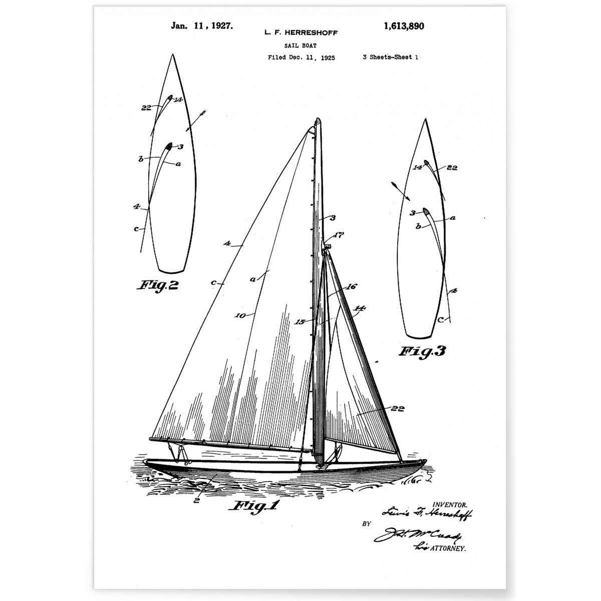 Affiche Brevet Bateau blanc, L'AFFICHERIE