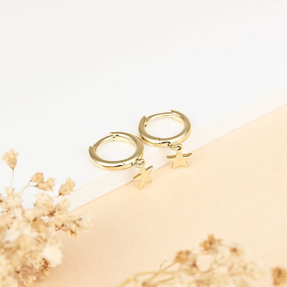 Boucles d'Oreilles SOLIS en Argent 925/1000 Jaune or, SOLIS