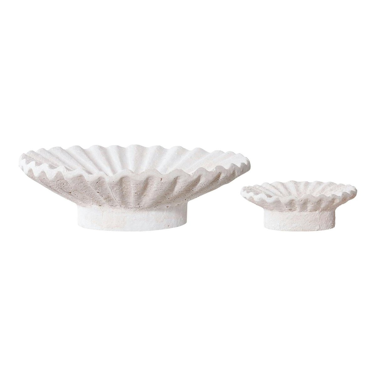 Bougeoir déco en ciment blanc (lot de 2) blanc, PIER IMPORT