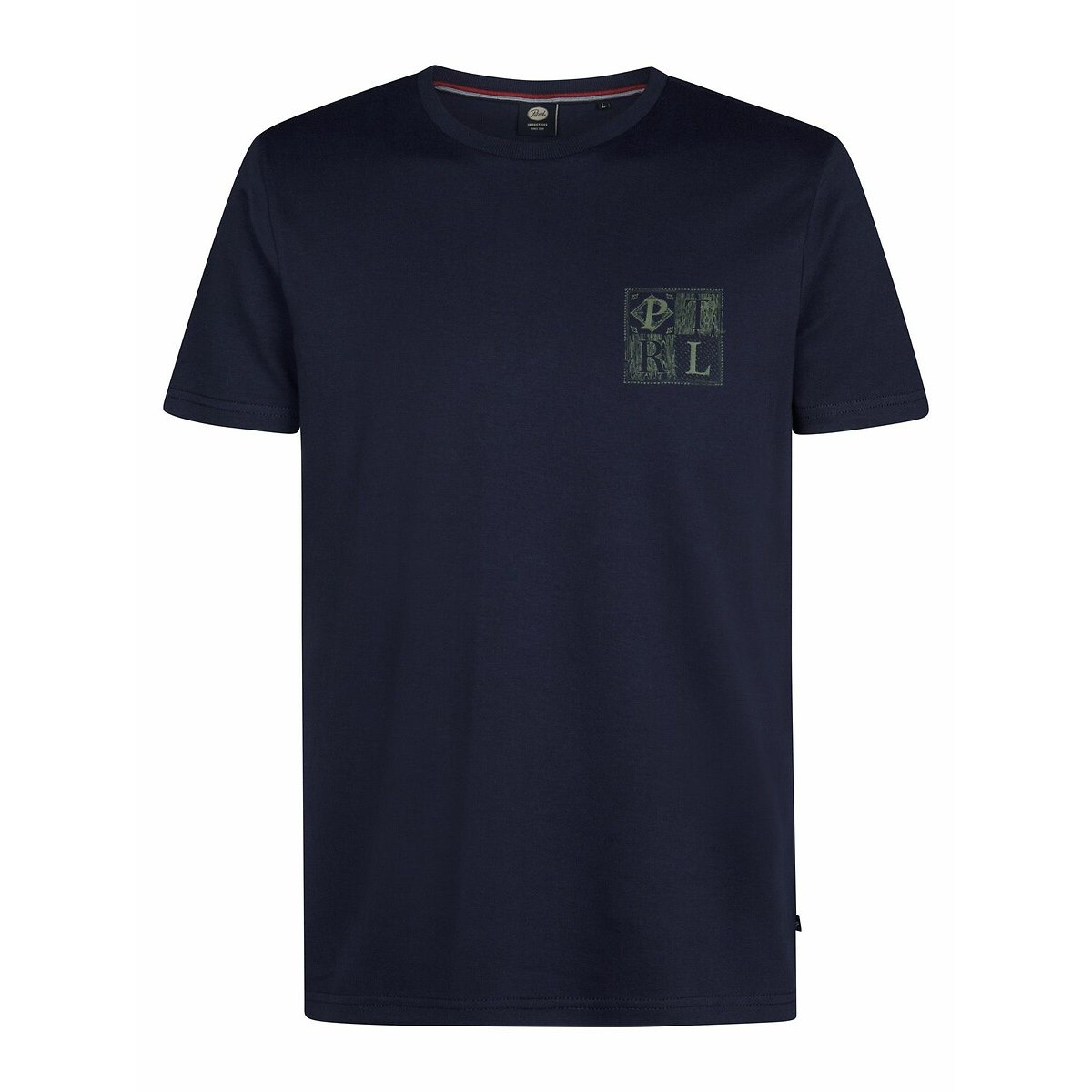 Chest Logo Print T-Shirt with Short Sleeves navy blue, PETROL INDUSTRIES