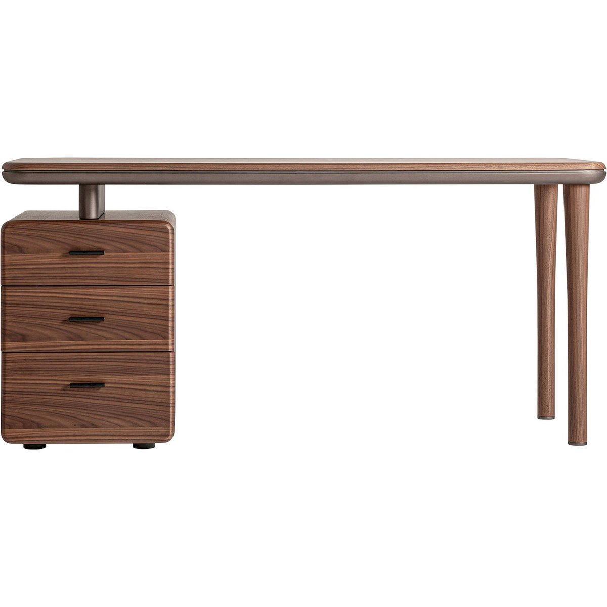 Bureau art déco en bois et verre marron bois et verre ambré, RECOLLECTION