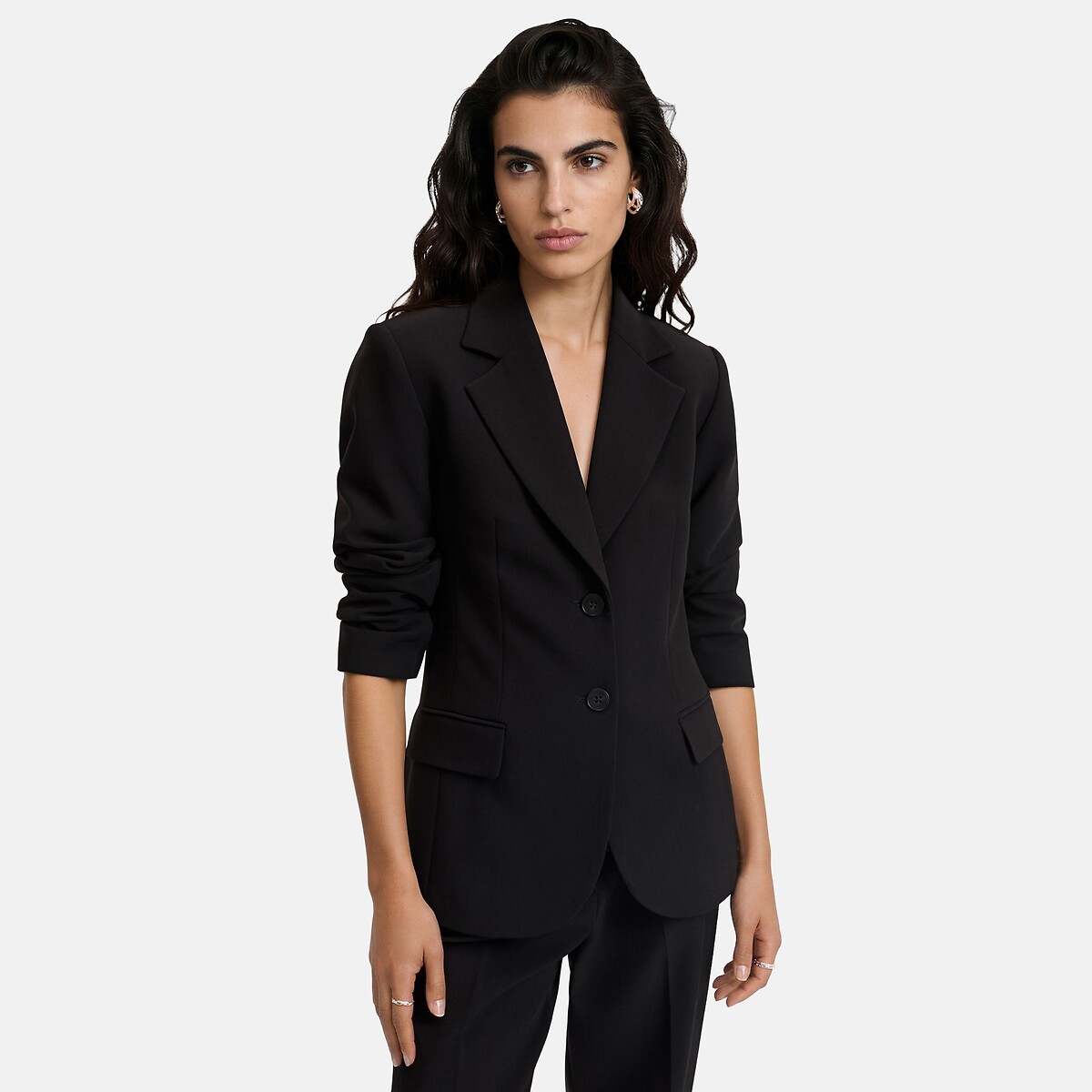 Veste blazer coupe cintrée noir, LA REDOUTE COLLECTIONS