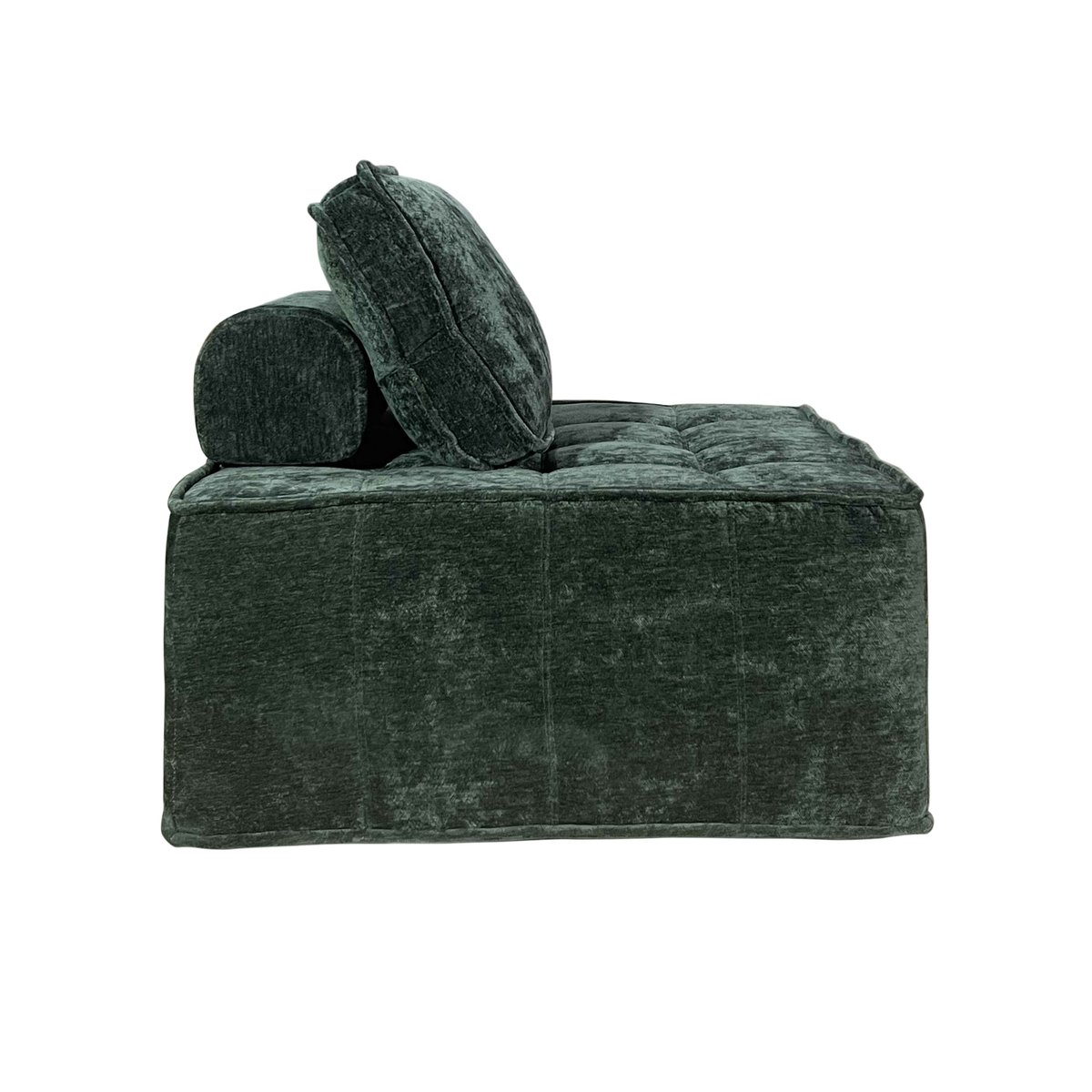 Fauteuil en tissu avec coussin type chauffeuse, TIBY vert, OVIALA