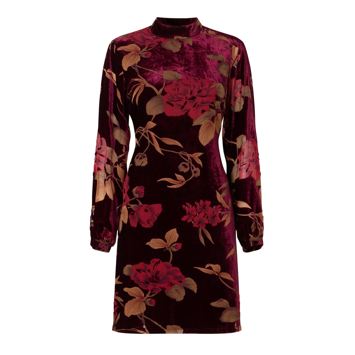 Robe Tunique en Velours Dévoré Sophia rouge, JOE BROWNS
