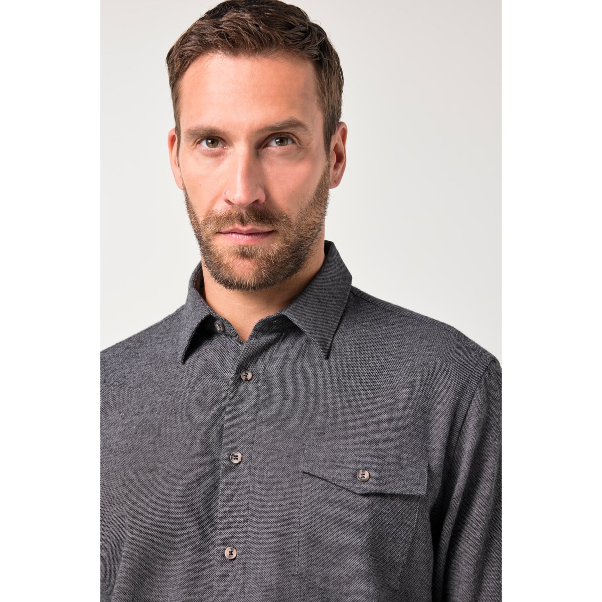 Chemise en flanelle à manches longues et gris, JP1880