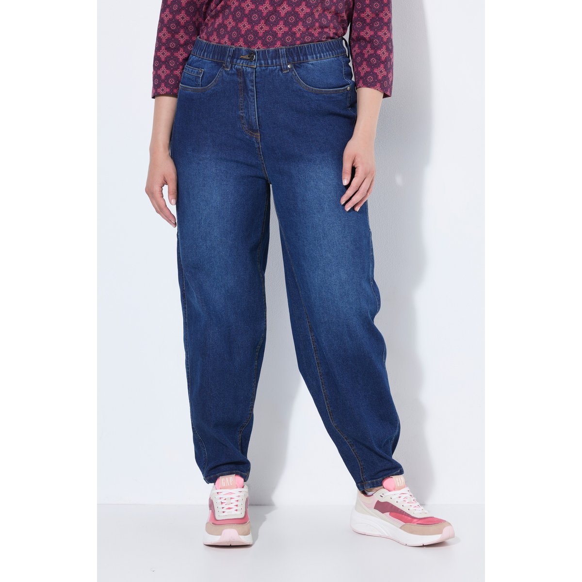 Jean Mom en denim extensible jean bleu foncé, ULLA POPKEN