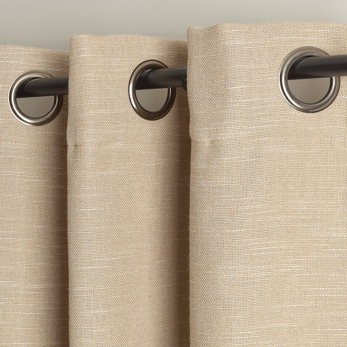 Rideau thermique obscurcissant - Effet lin - QABANE beige, HOME MAISON