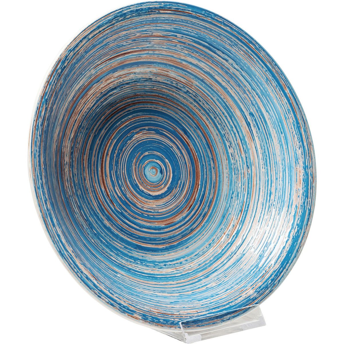 Lot de 4 assiettes creuses, SWIRL bleu, KARE DESIGN