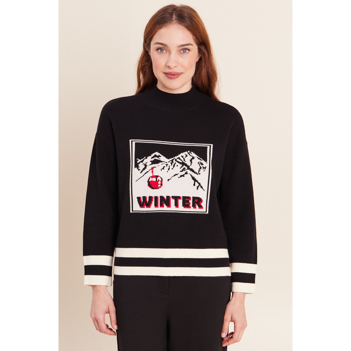 Pull col montant noir, BREAL