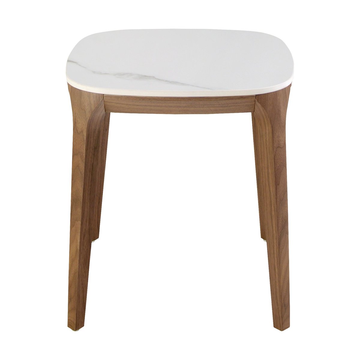 Table d'angle carrée en marbre porcelaine et noyer blanc | noyer, ANGEL CERDA