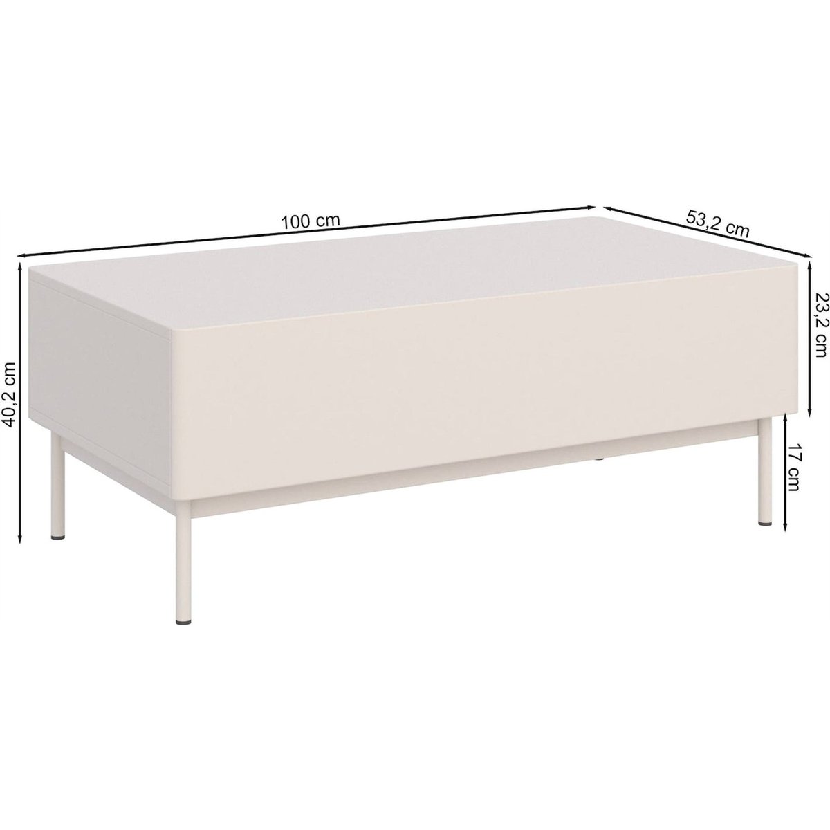 Table basse avec rangement collection OLIO cachemire, RECOLLECTION