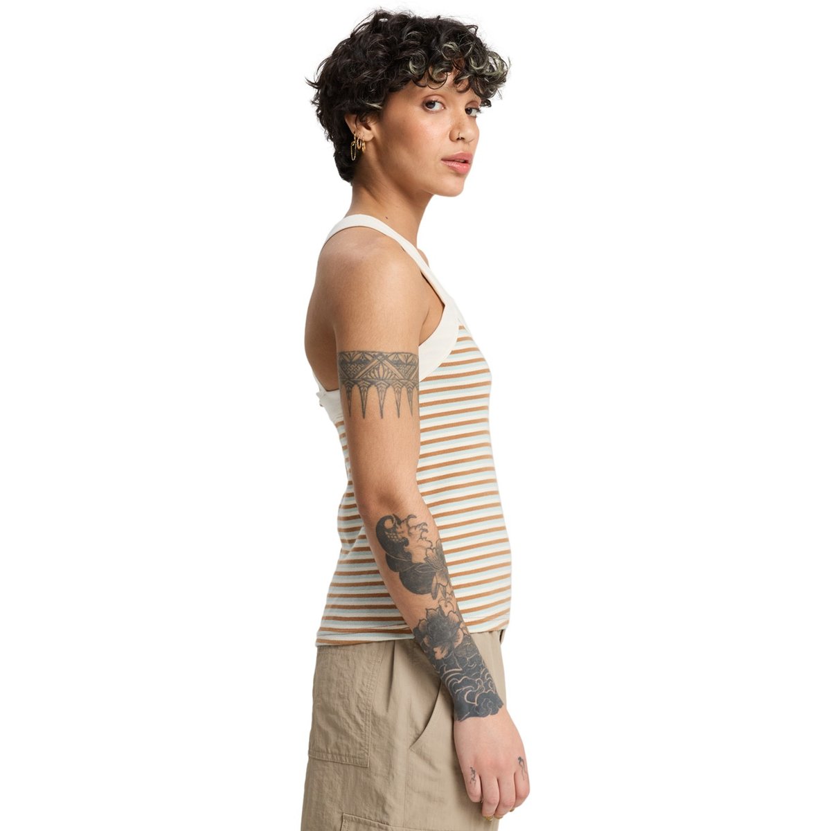 Débardeur RIZA STRIPED marron tobacco riza stripe, QUIKSILVER