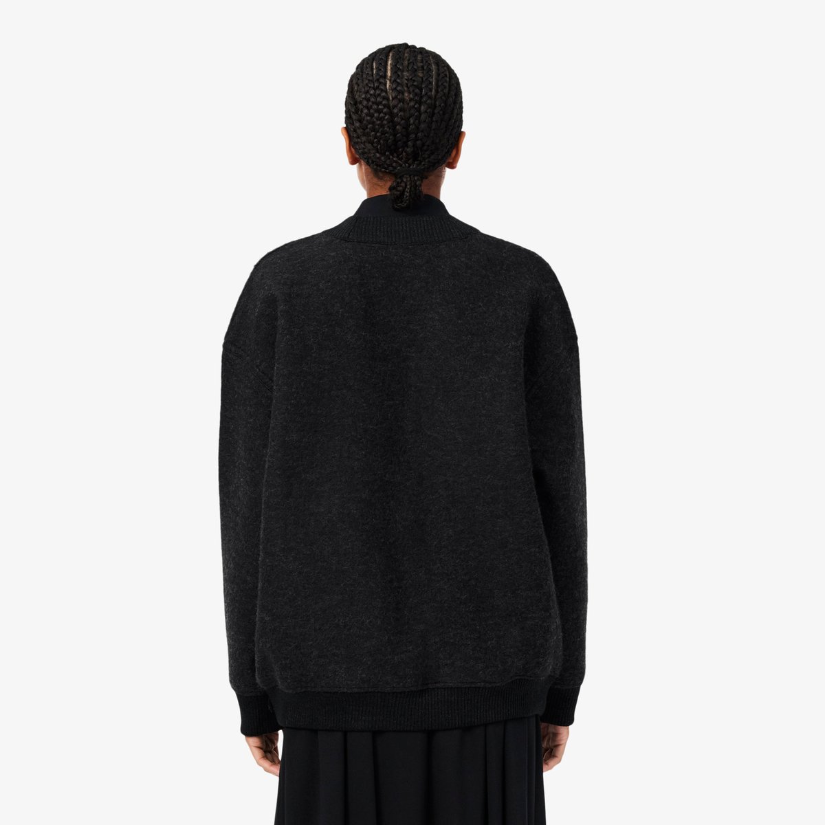 Cardigan maille bouillie oversize gris-el6, LACOSTE