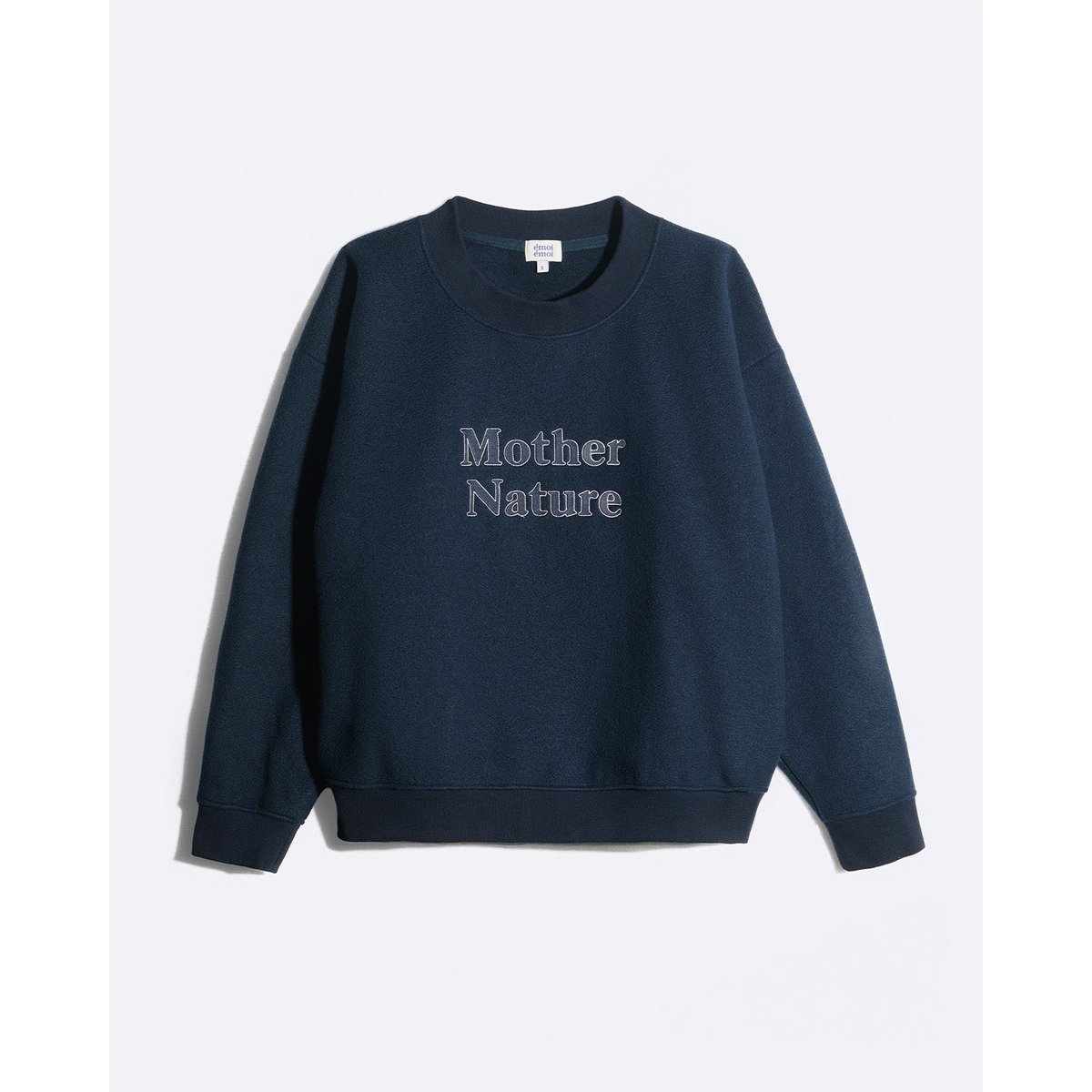 Sweat Mother Nature brodé bleu nuit, EMOI EMOI