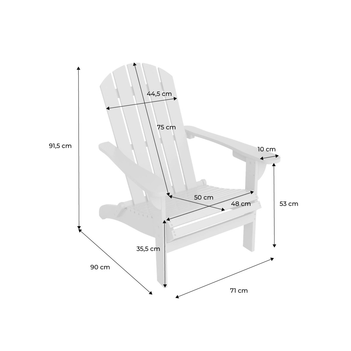 Fauteuil bois d'acacia avec accoudoirs KERINA bleu, SWEEEK