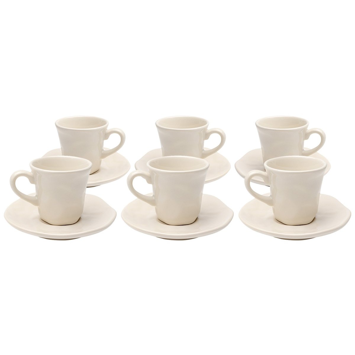 Lot de 6 tasses à espresso en faïence, ORGANIC crème, KARE DESIGN