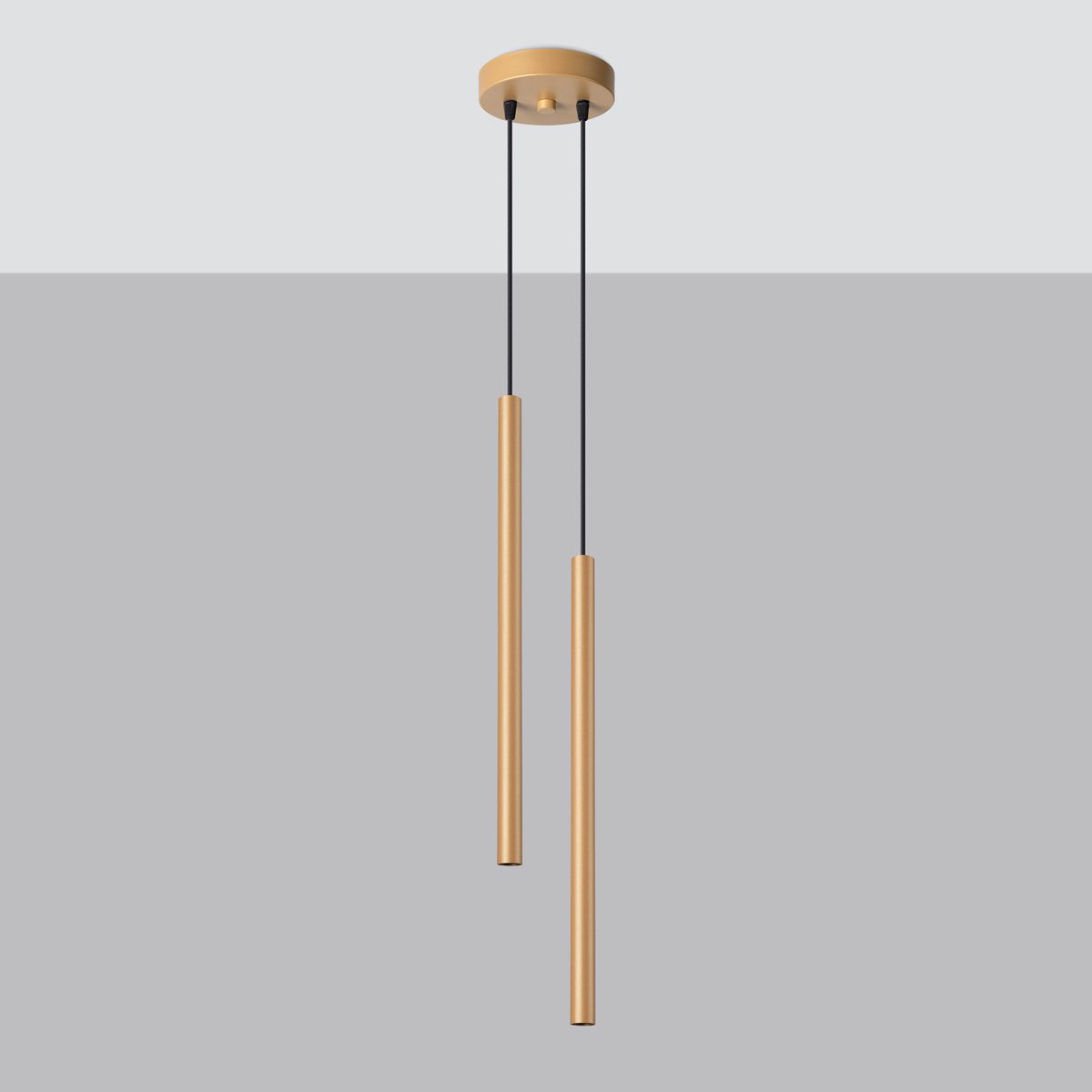 Suspension Acier Doré G9 2 Pastelo jaune, EDEN