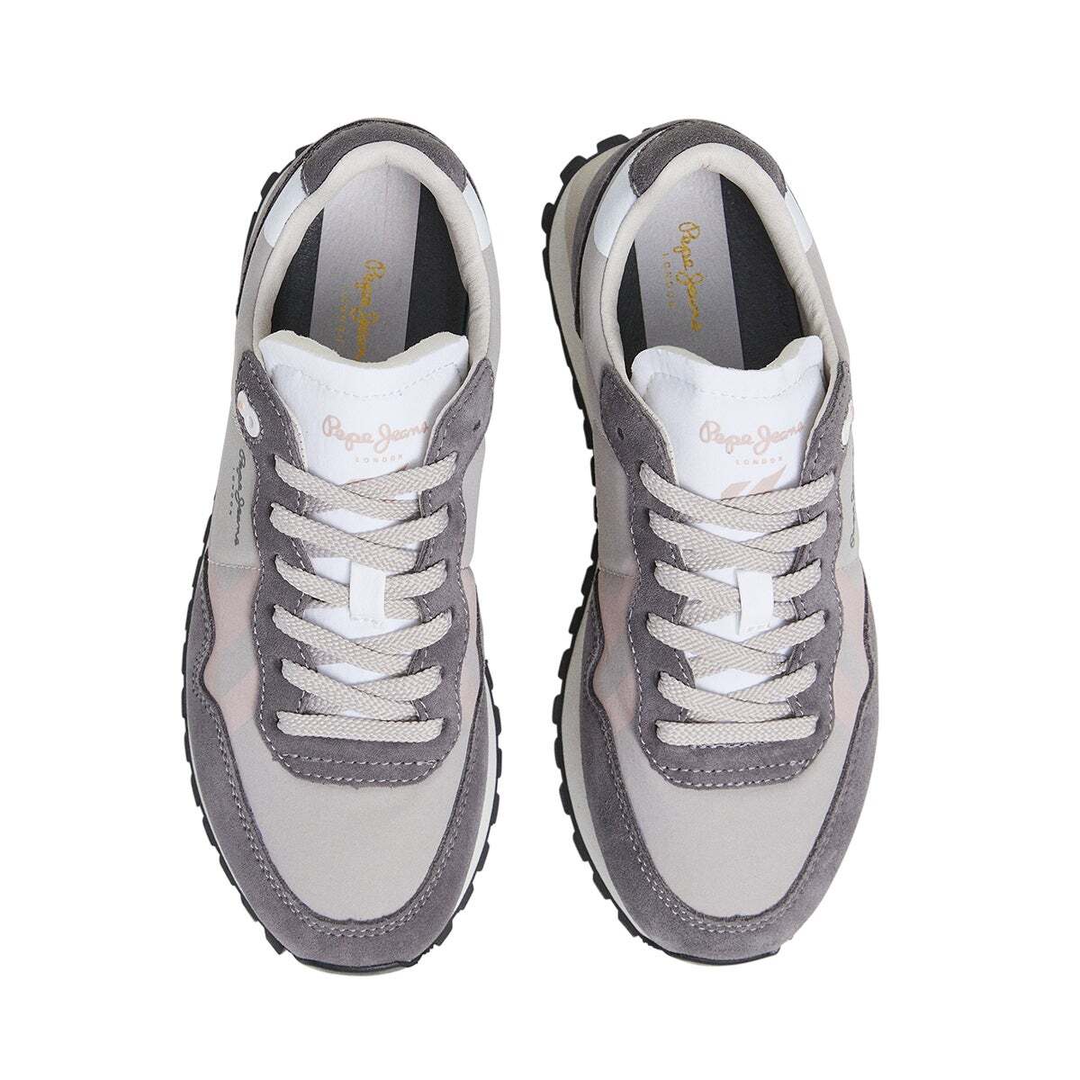 Baskets Avec Détails En Daim gris fumé, PEPE JEANS