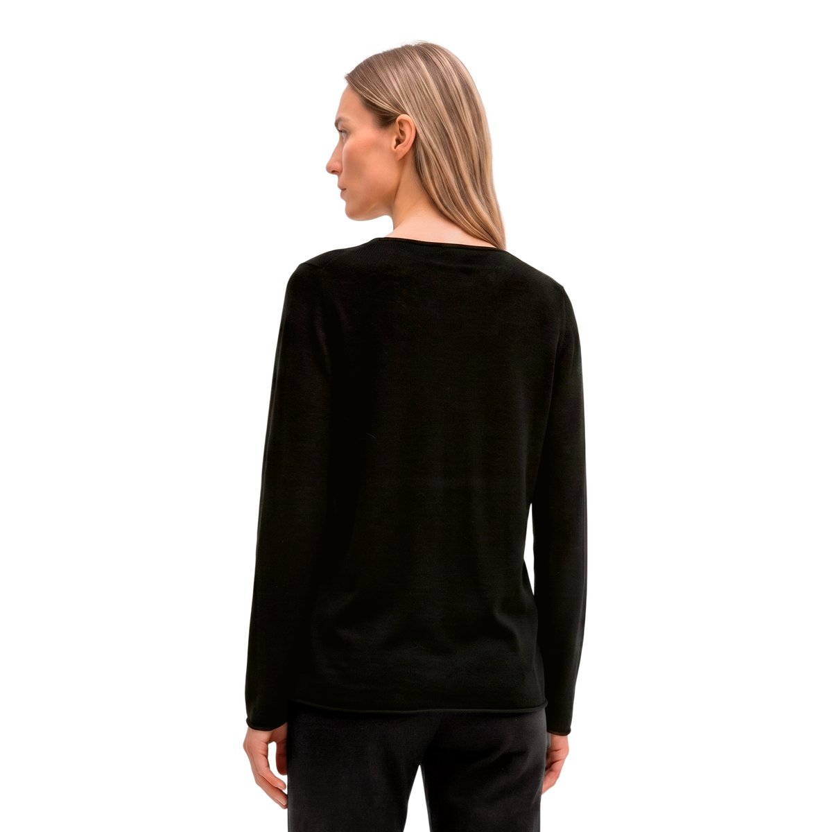 Pull en maille slim en laine mérinos douce noir, MARC O'POLO