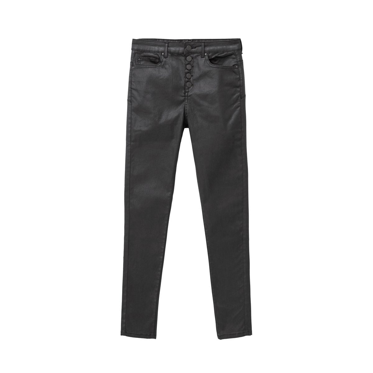 Jean slim enduit taille haute NINA noir, IKKS