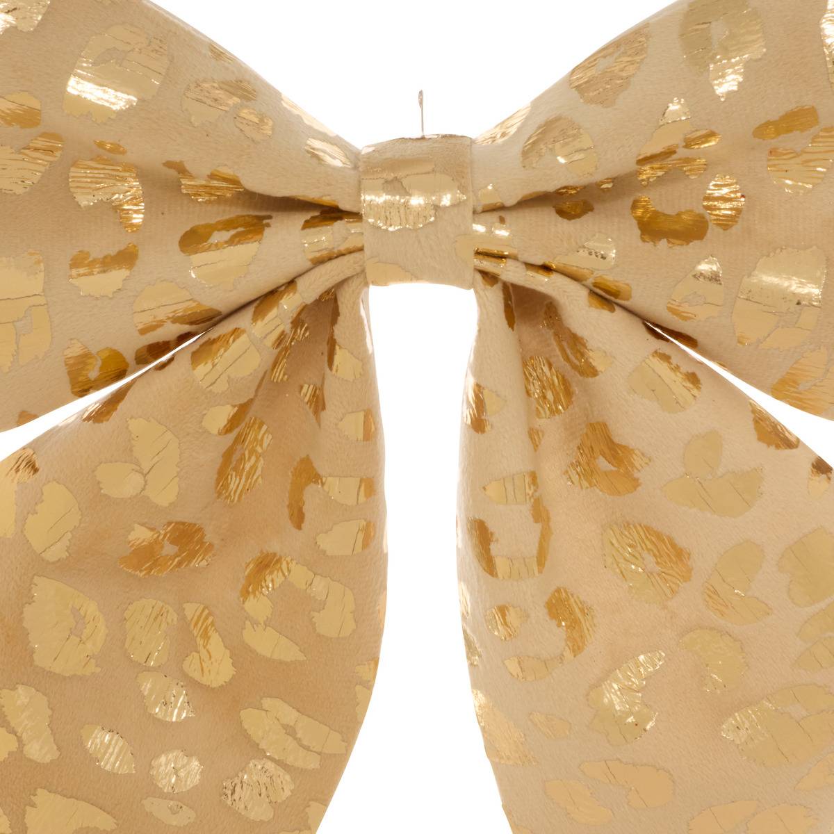 NOEUD VELOURS LEOPARD 24X20 dore, ATMOSPHERA
