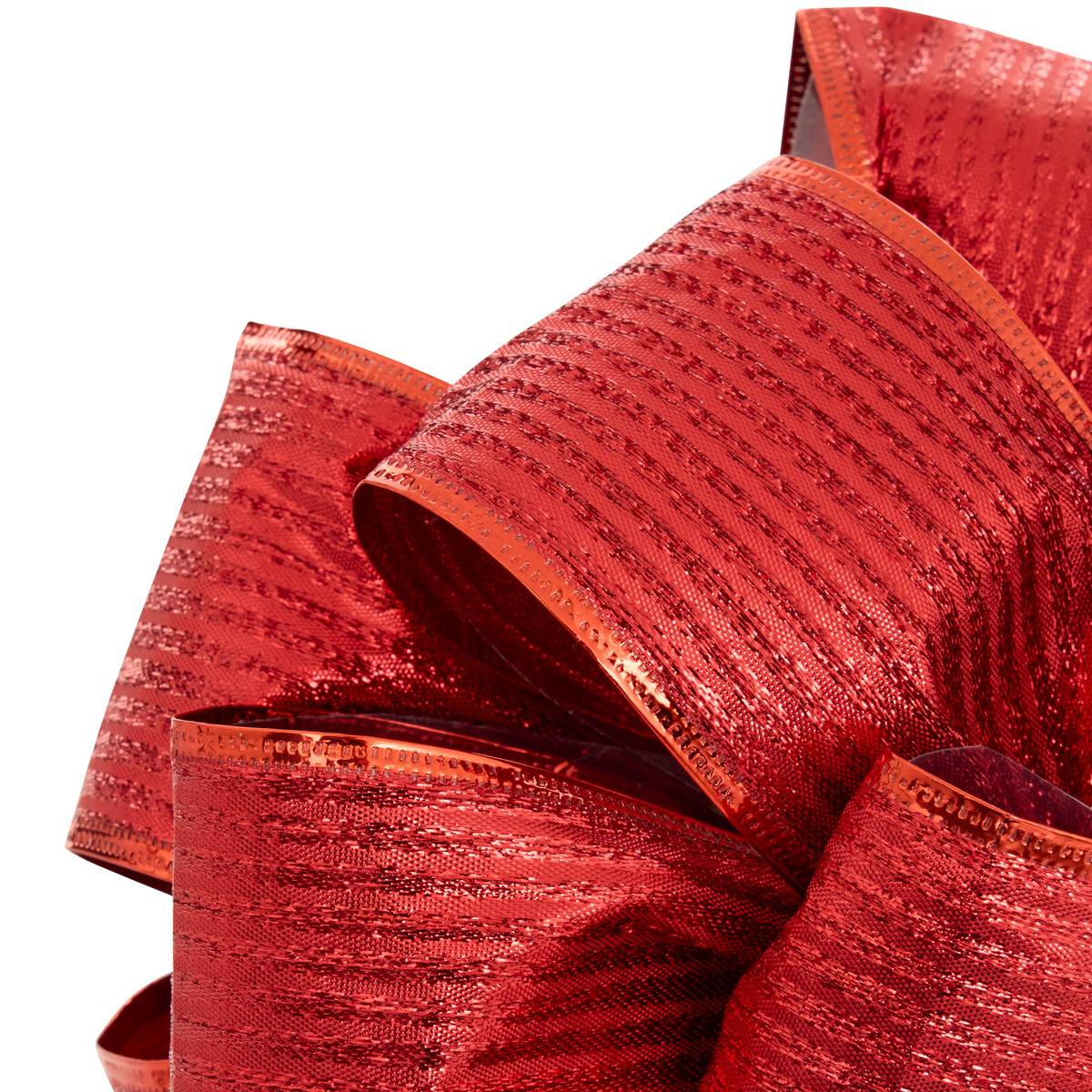 Cimier de sapin nœud en textile rouge 21 x 180 cm rouge, FEERIC LIGHTS & CHRISTMAS