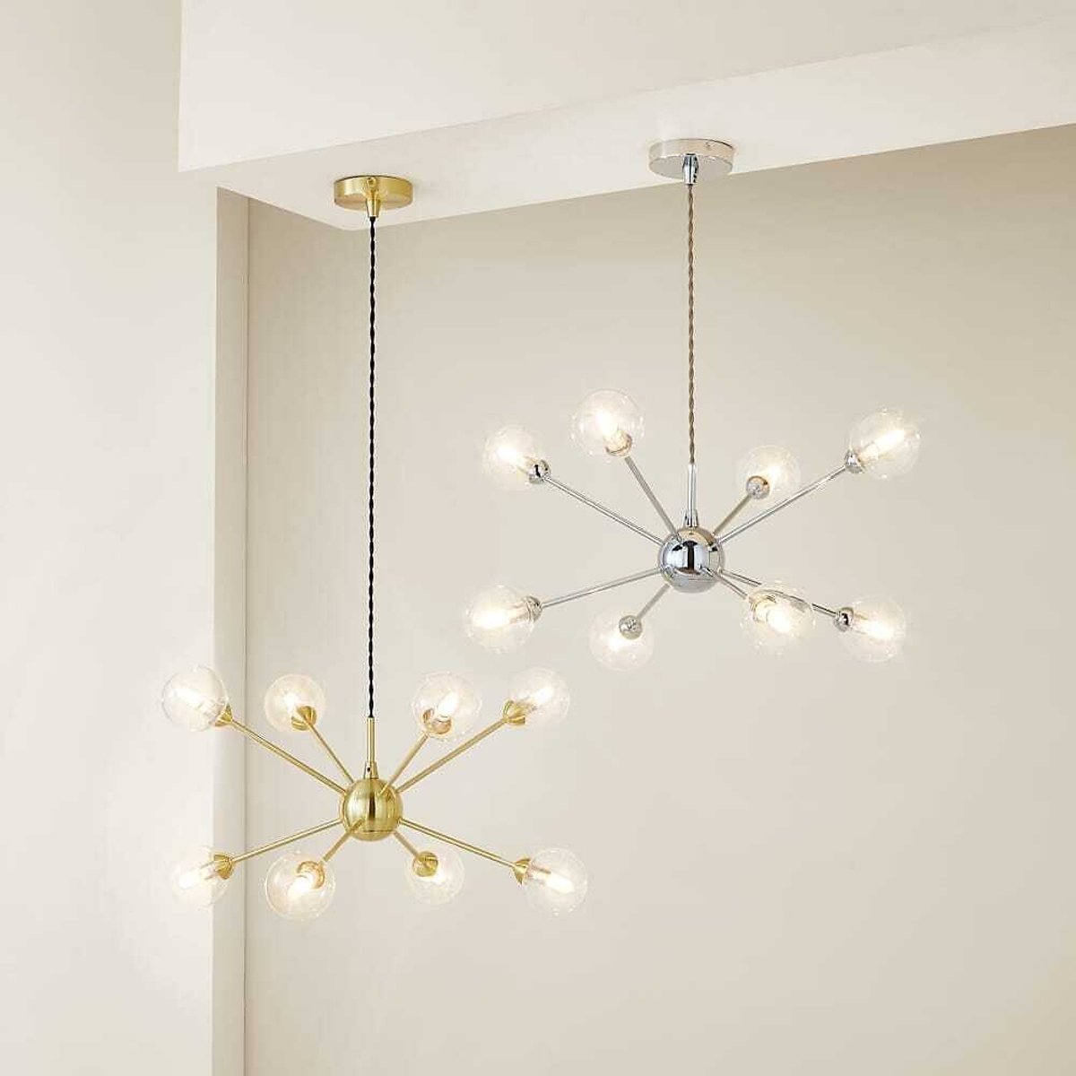 Syd 70's Style Globe Light with LED Bulbs silver-coloured, ÉDITÉ