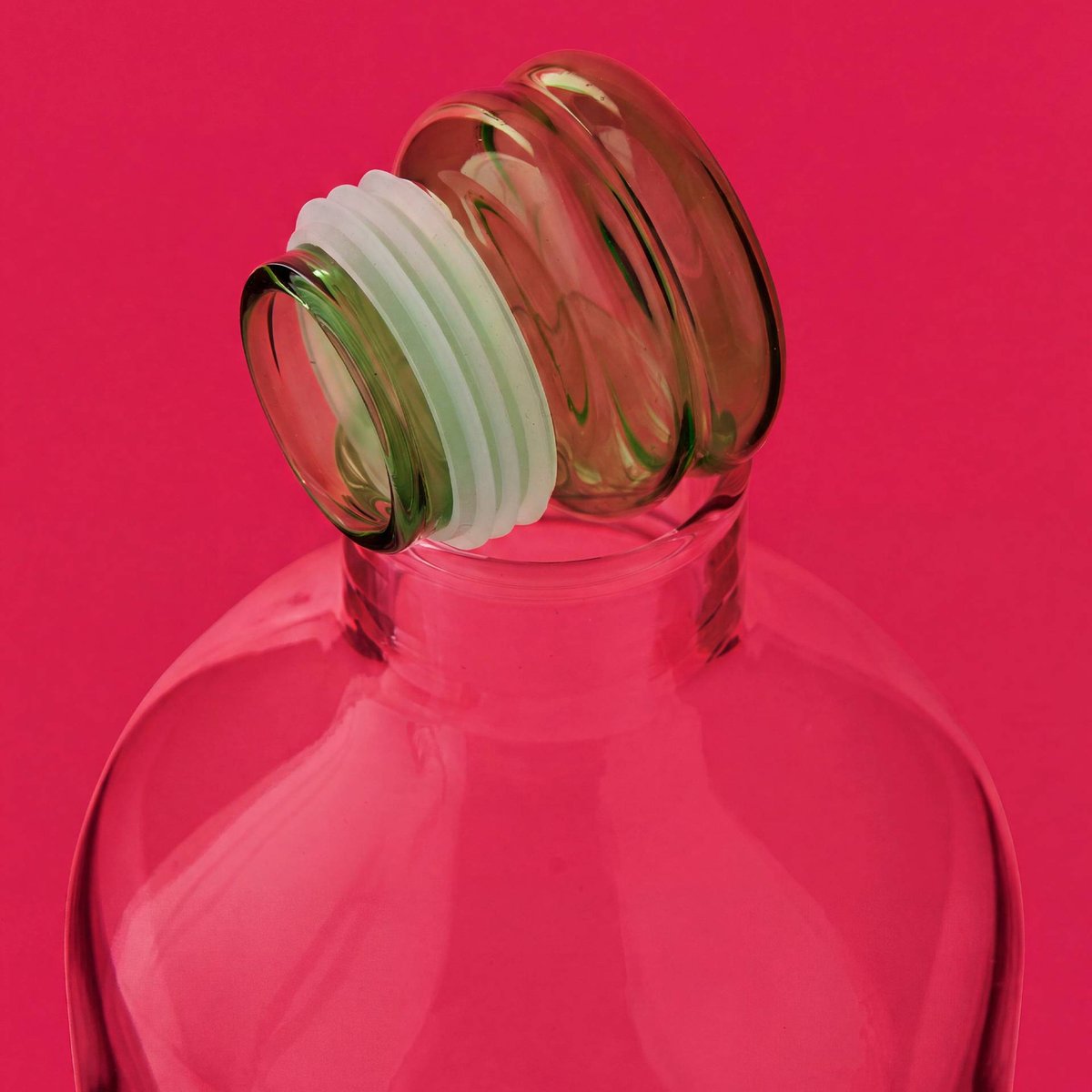 Bouteille avec bouchon, 1L, en verre transparent, MONOPRIX
