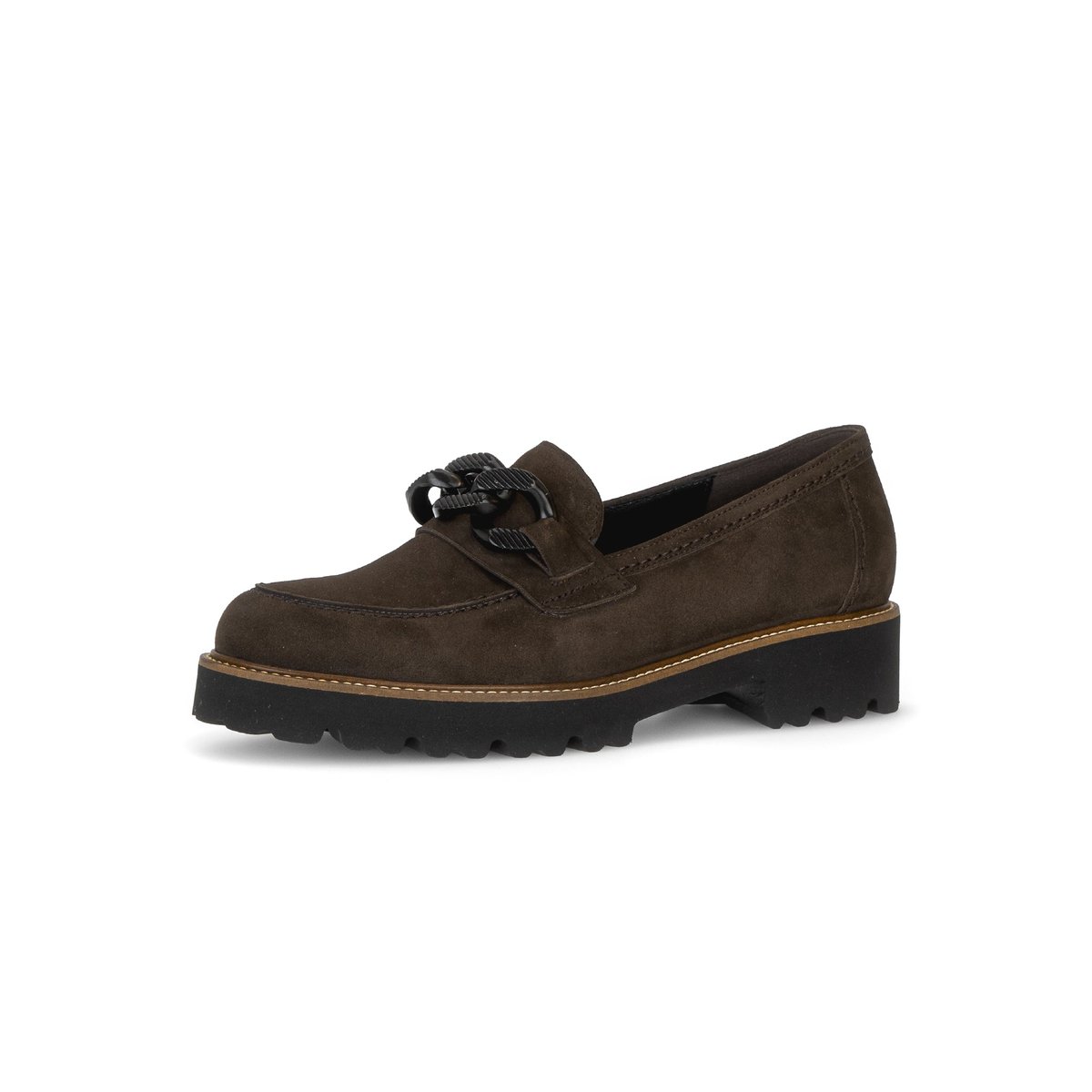 Mocassins en cuir à talon décroché velours, GABOR